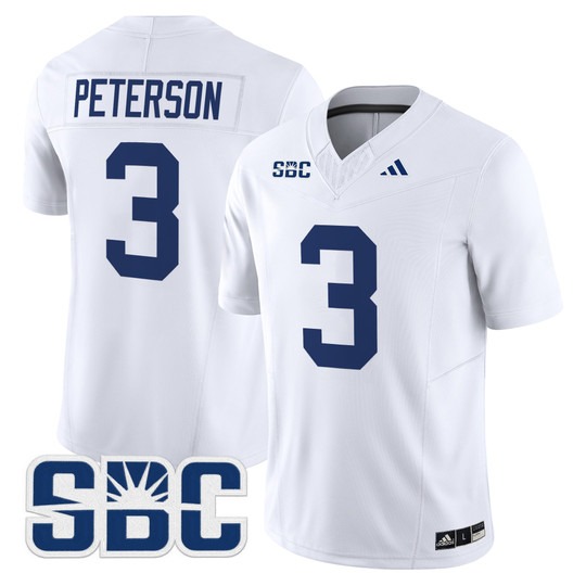 Men's Georgia Southern Eagles #3 Adrian Peterson White 2024 Vapor Limited Stitched Football Jersey