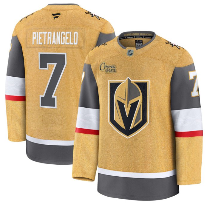 Men's Alex Pietrangelo Jersey #7 Vegas Golden Knights Premium Stitched Gold