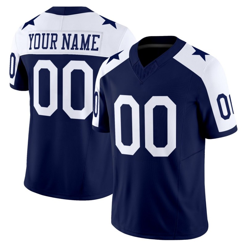 Dallas Cowboys Custom Navy Throwback F.U.S.E. Limited Stitched Football Jersey