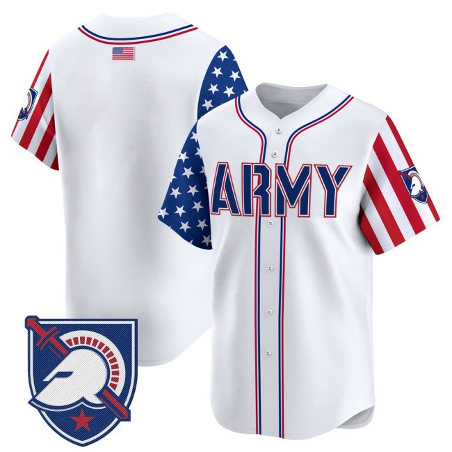 Men's Army Black Knights 2025 Independence Day Nike Limited Baseball Jersey White - All Stitched