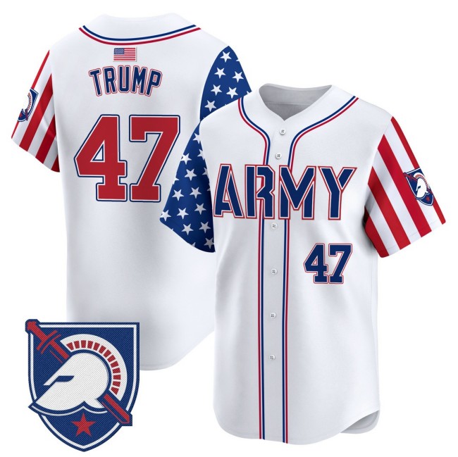 Men's Army Black Knights #47 Donald Trump 2025 Independence Day Nike Limited Baseball Jersey White - All Stitched
