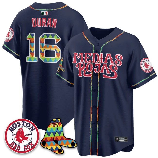 Men's Medias Rojas Boston Red Sox #16 Jarren Duran Navy Limited Stitched Jersey