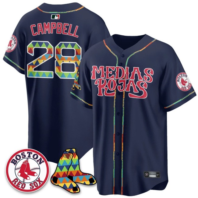 Men's Medias Rojas Boston Red Sox #28 Kristian Campbell Navy Limited Stitched Jersey