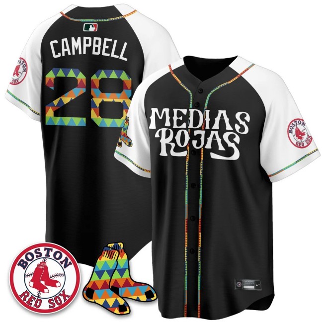 Men's Medias Rojas Boston Red Sox #28 Kristian Campbell Limited Stitched Jersey Black Alternate