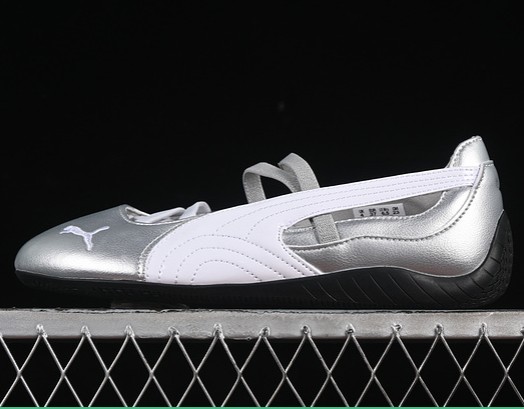 Women's Puma Speedcat Ballet Metallic Silver White 403587-01 Shoes