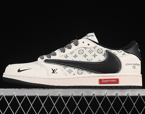 Air Jordan 1 Retro Low OG SP Fragment x Travis Scott White/Green/Black YX5066-335 Sneakers