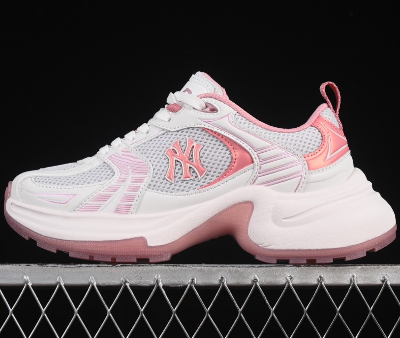 Women's MLB NY XLG Chunky White Pink 3ASHW045N-50PKM Sneakers