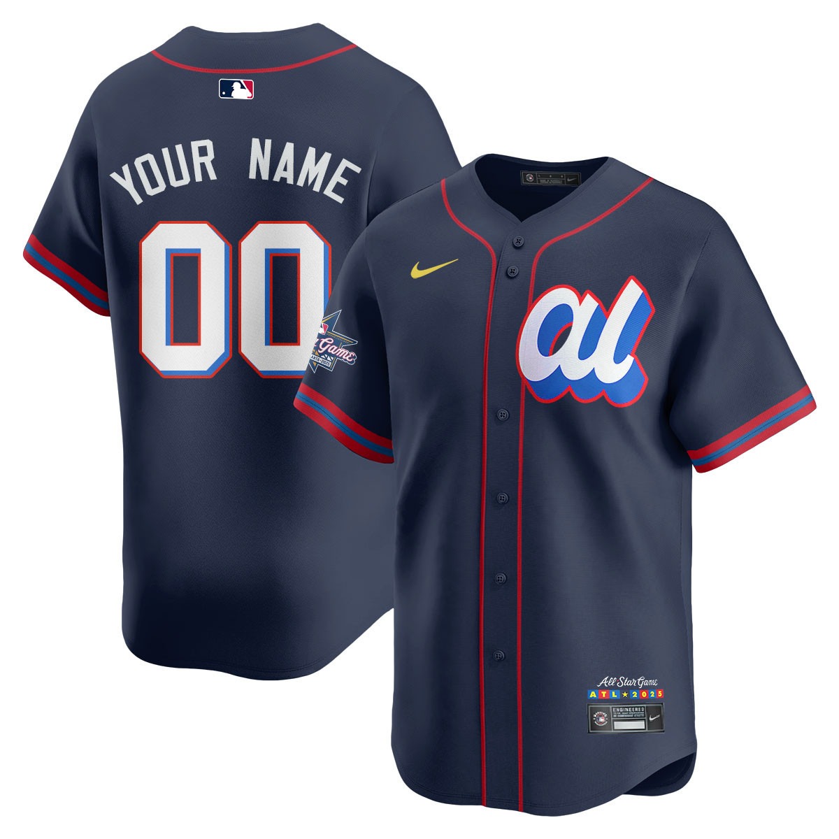 American League Custom Nike Navy 2025 MLB All-Star Run Derby Limited Jersey - All Stitched