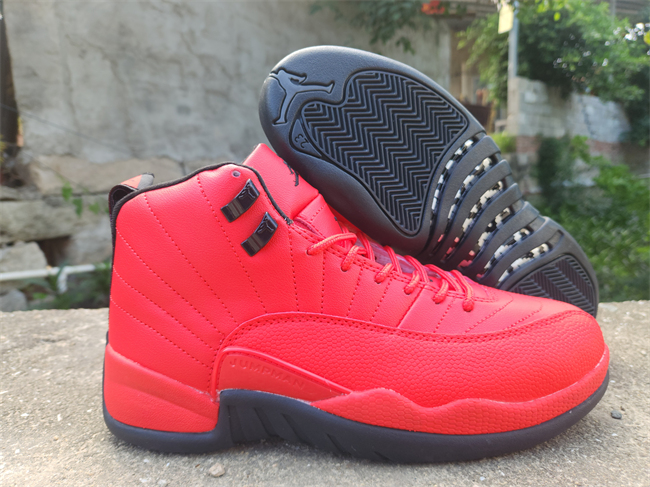 Men's Running weapon Air Jordan 12 Red Black Sneakers