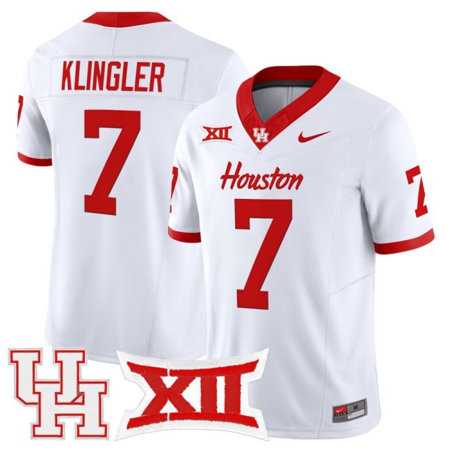 Men's Houston Cougars #7 David Klingler 2025 Nike F.U.S.E. Vapor Limited Football Jersey White - All Stitched
