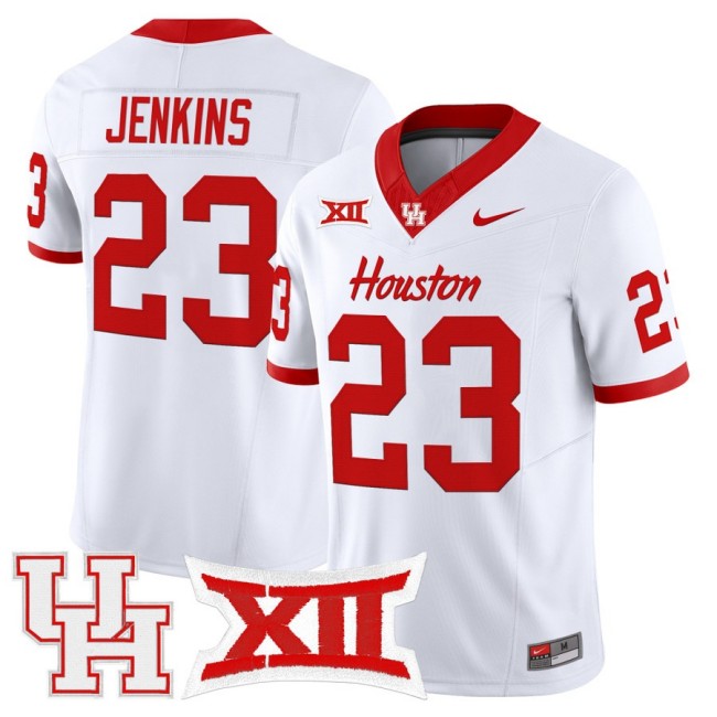Men's Houston Cougars #23 Parker Jenkins 2025 Nike F.U.S.E. Vapor Limited Football Jersey White - All Stitched