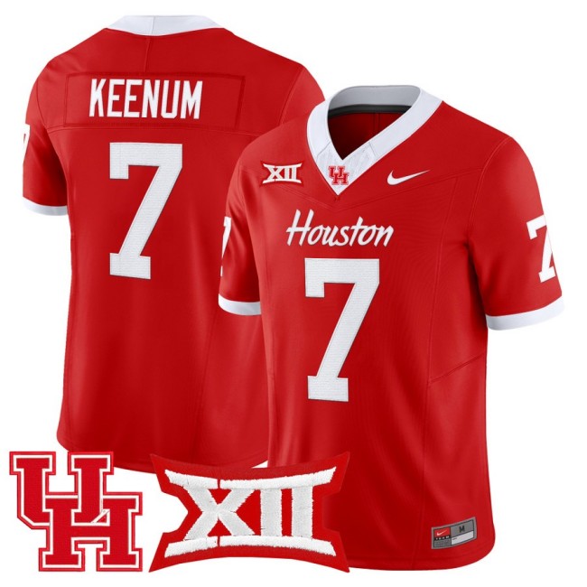 Men's Houston Cougars #7 Case Keenum 2025 Nike F.U.S.E. Vapor Limited Football Jersey Red - All Stitched