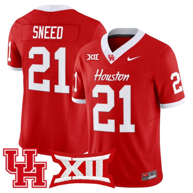 Men's Houston Cougars #21 Stacy Sneed 2025 Nike F.U.S.E. Vapor Limited Football Jersey Red - All Stitched