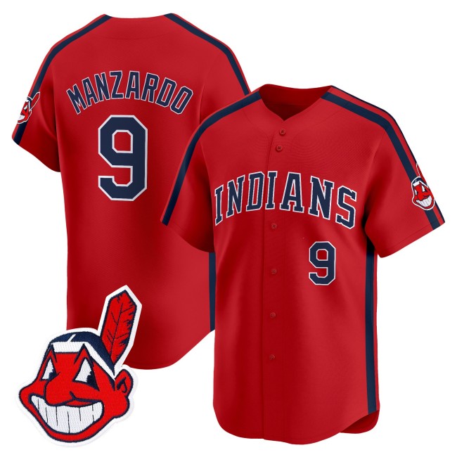 Men's Cleveland Indians #9 Kyle Manzardo Red Ricky 'Wild Thing' Vaughn Limited Jersey