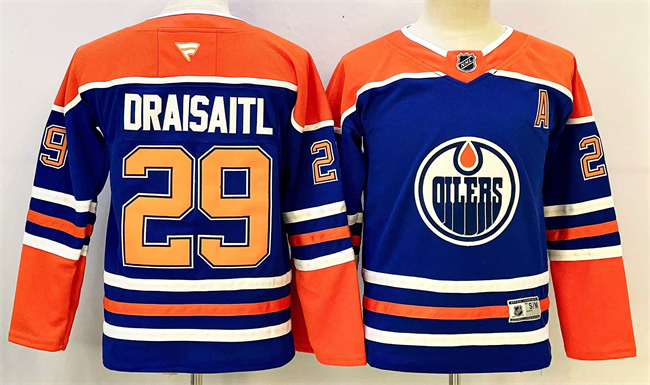 Youth Edmonton Oilers #29 Leon Draisaitl Royal 2024-25 Stitched Jersey