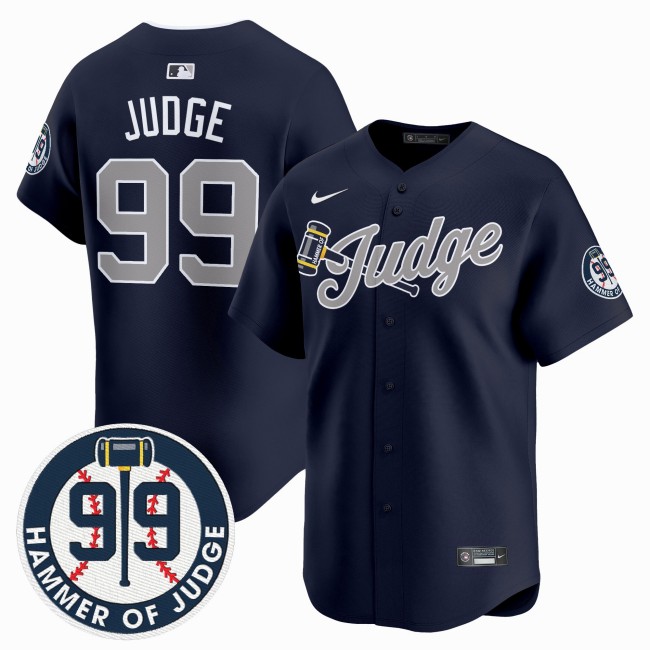Aaron Judge Yankees #99 Hammer Of Judge Navy Nike Limited Stitched Baseball Jersey