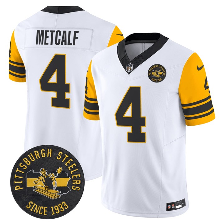 DK Metcalf #4 Pittsburgh Steelers White Jersey - All Stitched