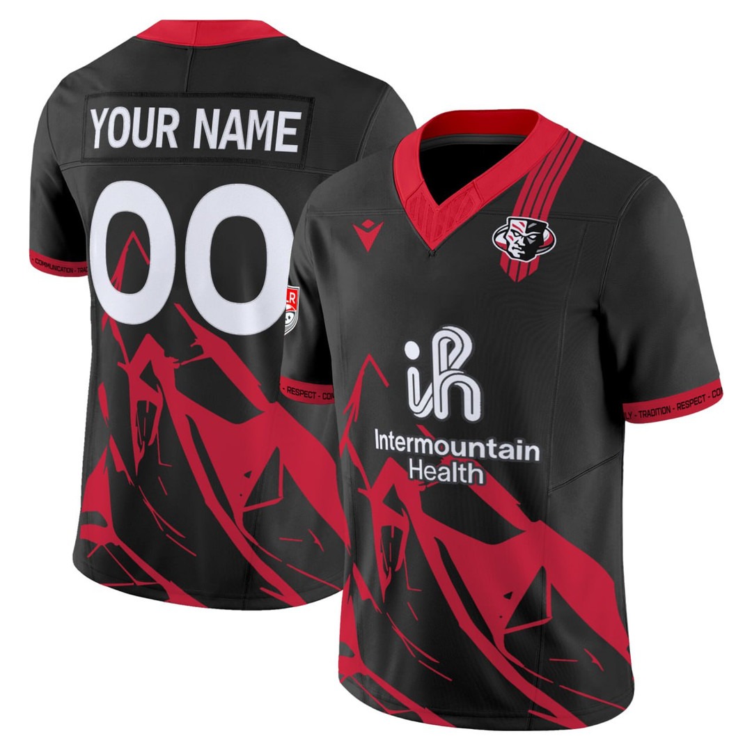 Utah Warriors Black Custom Jersey - Printed