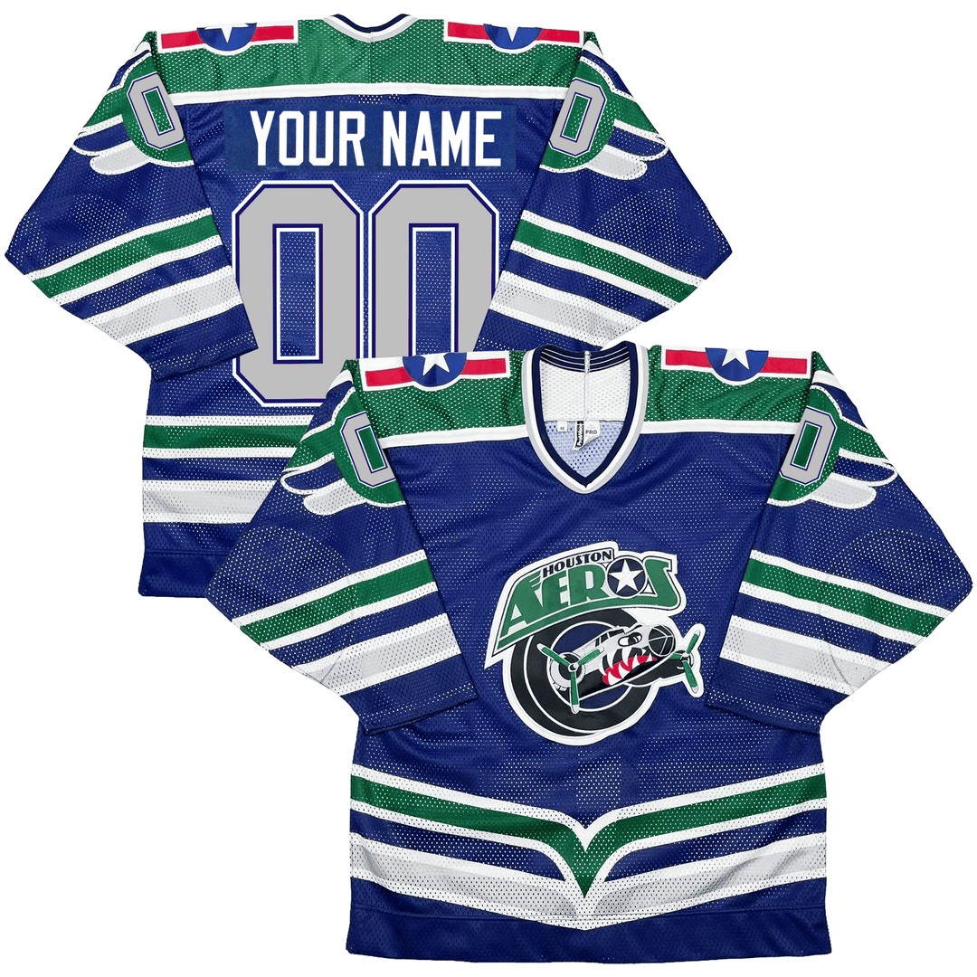 Houston Aeros Hockey Custom Jersey - All Atitched