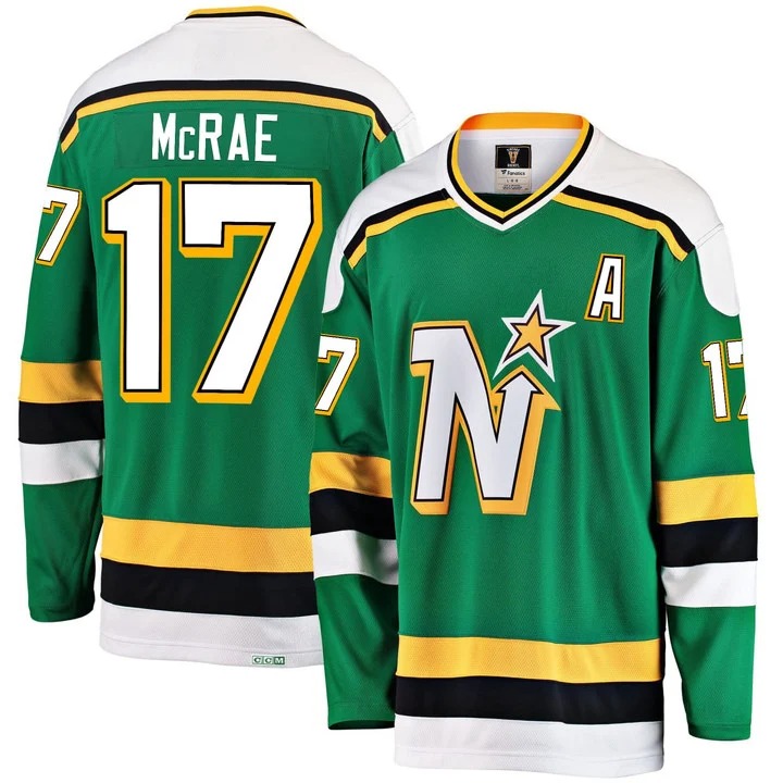 Basil McRAE Minnesota North Stars 1989 Away CCM NHL Vintage Throwback Jersey - All Stitched