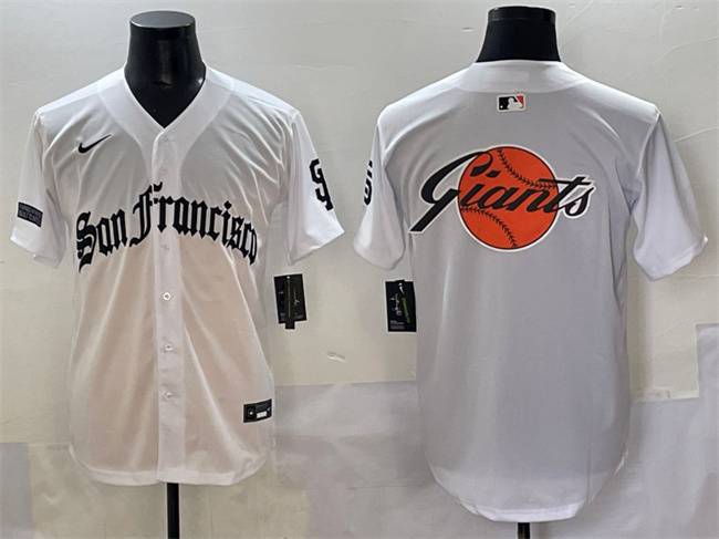 Men's San Francisco Team Big Logo White 'Gothic Fog Edition' Vapor Premier Limited Stitched Baseball Jersey