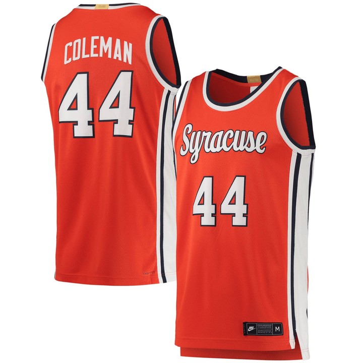 Men's Syracuse Orange #44 Derrick Coleman Orange Stitched Basketball Jersey