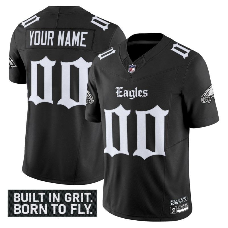 Philadelphia Eagles 'Gothic Philly Edition' Custom Black Vapor Limited Stitched Football Jersey V2