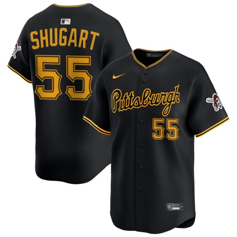 Men's Pittsburgh Pirates #55 Chase Shugart Black Nike Limited Stitched Jersey