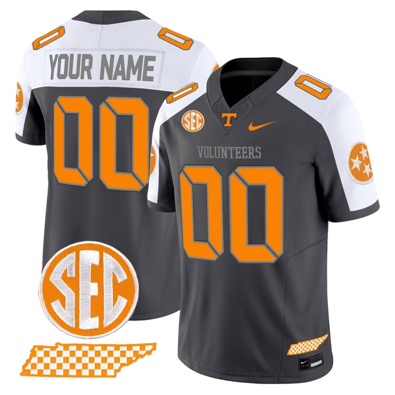 Tennessee Volunteers 2025 'Smokey Grey Series' Custom Anthracite White Vapor Limited Stitched Football Jersey V2