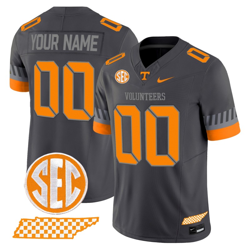 Tennessee Volunteers 2025 'Smokey Grey Series' Custom Anthracite Vapor Limited Stitched Football Jersey V2