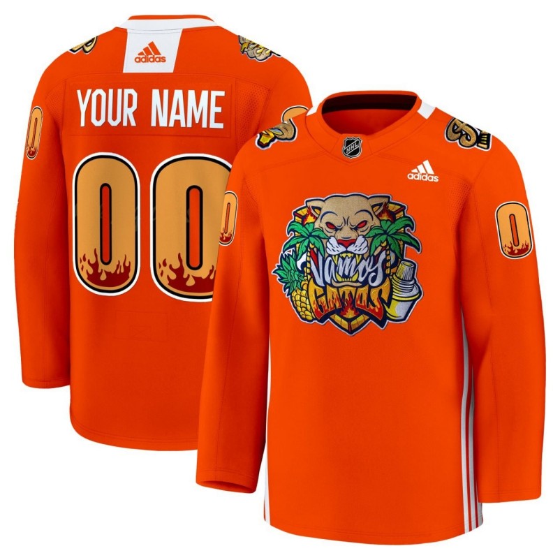 All Gender Florida Panthers Custom adidas Orange Stitched Hockey Jersey