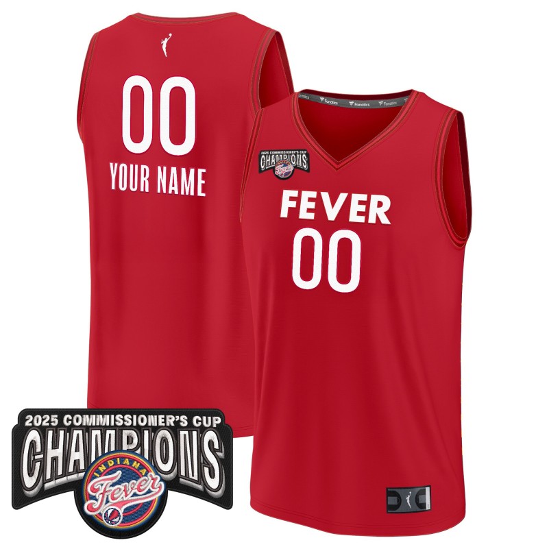 Indiana Fever Custom Red 2025 WNBA Commissioner's Cup Champions Explorer Edition Fast Break Stitched Jersey
