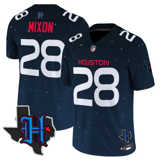 Men's Houston Texans #28 Joe Mixon 'Space City Edition' Vapor Limited Stitched Football Jersey Navy