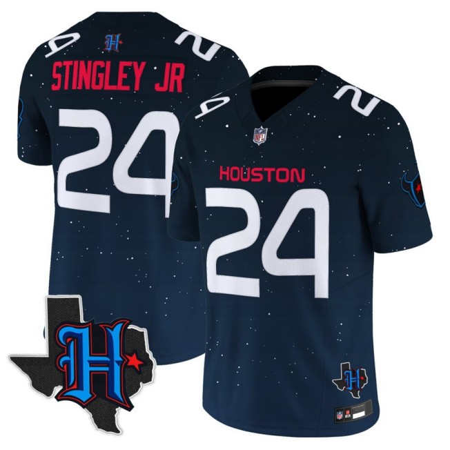 Men's Houston Texans #24 Derek Stingley Jr. 'Space City Edition' Vapor Limited Stitched Football Jersey Navy