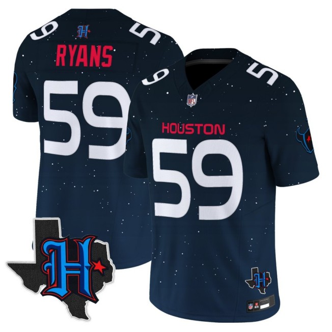 Men's Houston Texans #59 DeMeco Ryans 'Space City Edition' Vapor Limited Stitched Football Jersey Navy