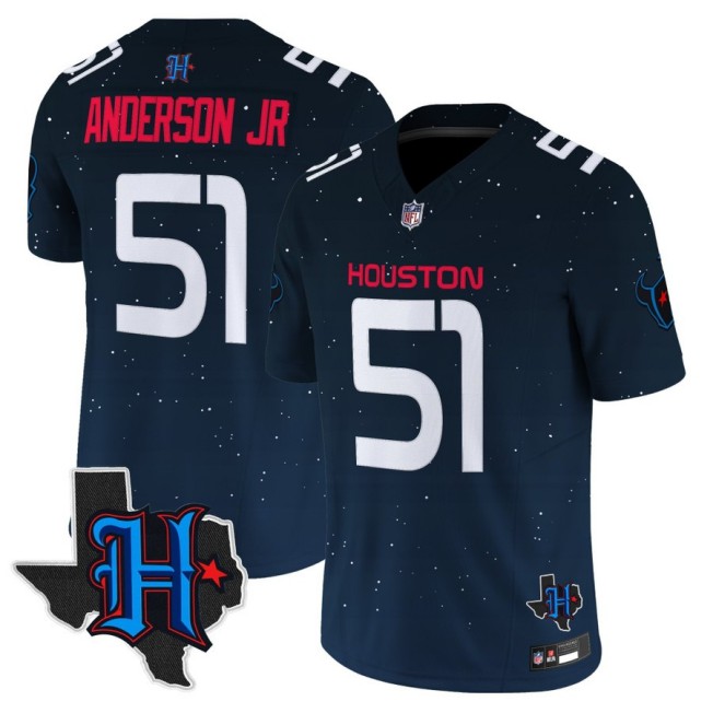 Men's Houston Texans #51 Will Anderson Jr. 'Space City Edition' Vapor Limited Stitched Football Jersey Navy