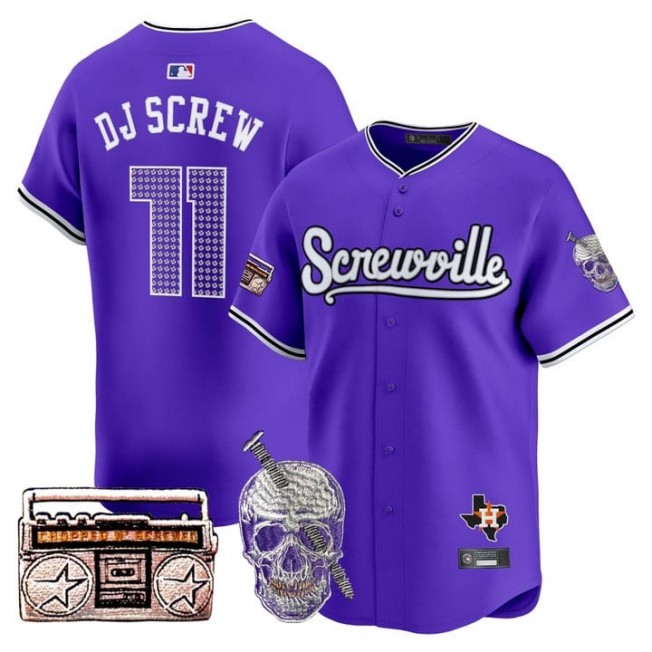 Men's Astros 'DJ Screw' #71 Purple 2025 Vapor Premier Limited Stitched Baseball Jersey