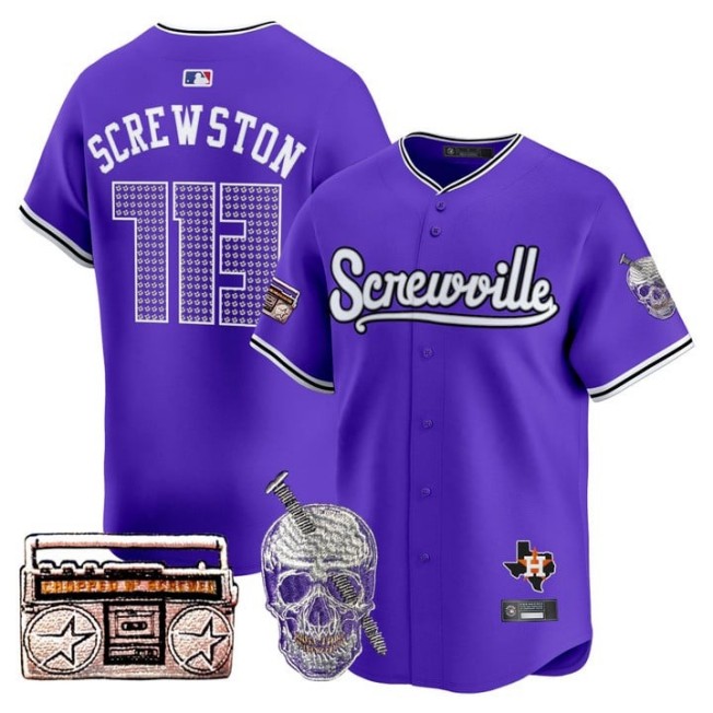 Men's Astros 'DJ Screw' 713 Screwston Purple 2025 Vapor Premier Limited Stitched Baseball Jersey