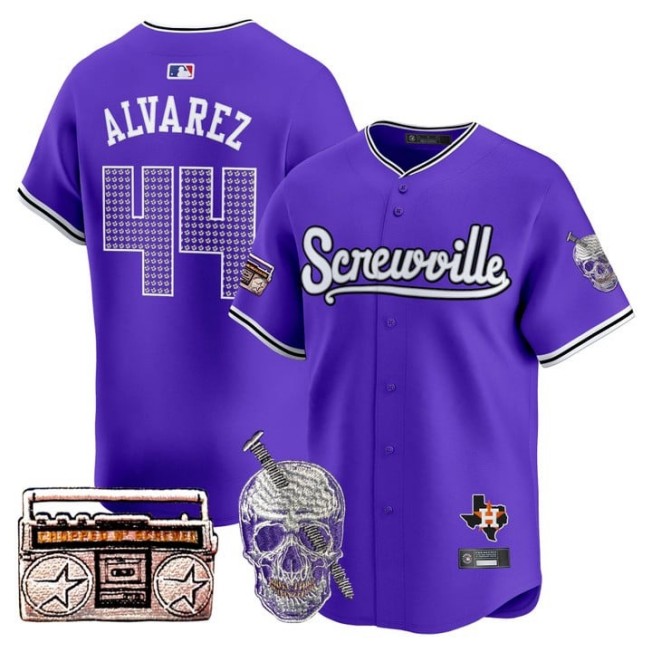 Men's Astros 'DJ Screw' #44 Yordan Alvarez Purple 2025 Vapor Premier Limited Stitched Baseball Jersey