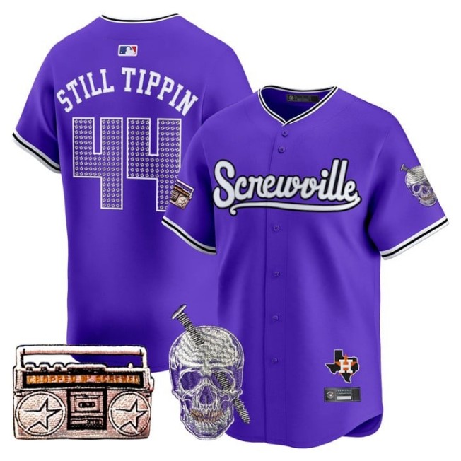 Men's Astros 'DJ Screw' #44 Still Tippin Purple 2025 Vapor Premier Limited Stitched Baseball Jersey