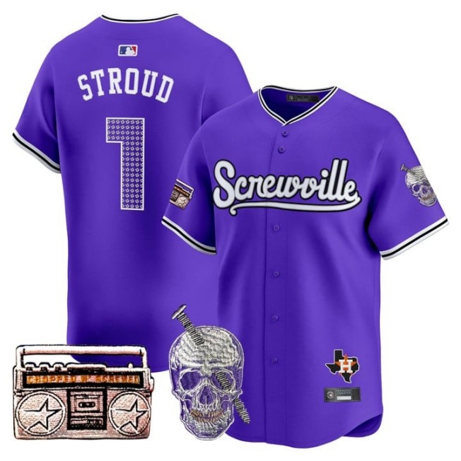 Men's Astros 'DJ Screw' #7 C.J. Stroud Purple 2025 Vapor Premier Limited Stitched Baseball Jersey
