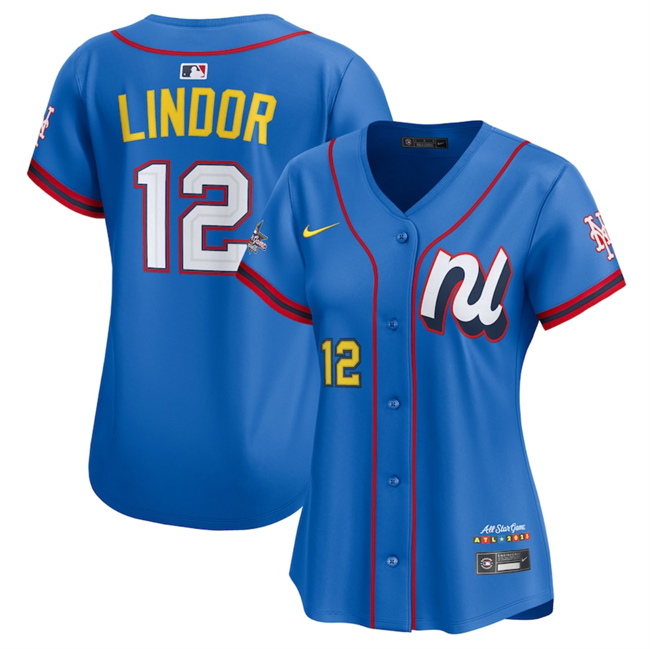 Women's National League #12 Francisco Lindor Blue 2025 All-Star Edition Limited Stitched Baseball Jersey