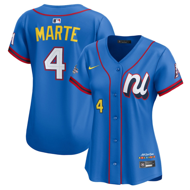 Women's National League #4 Ketel Marte Blue 2025 All-Star Edition Limited Player Jersey Stitched Baseball Jersey