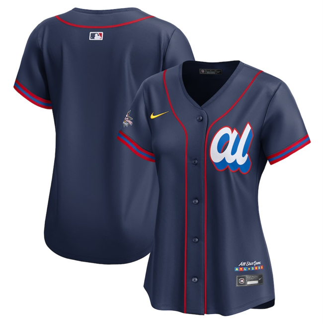 Women's American League Blank Navy 2025 All-Star Limited Stitched Baseball Jersey