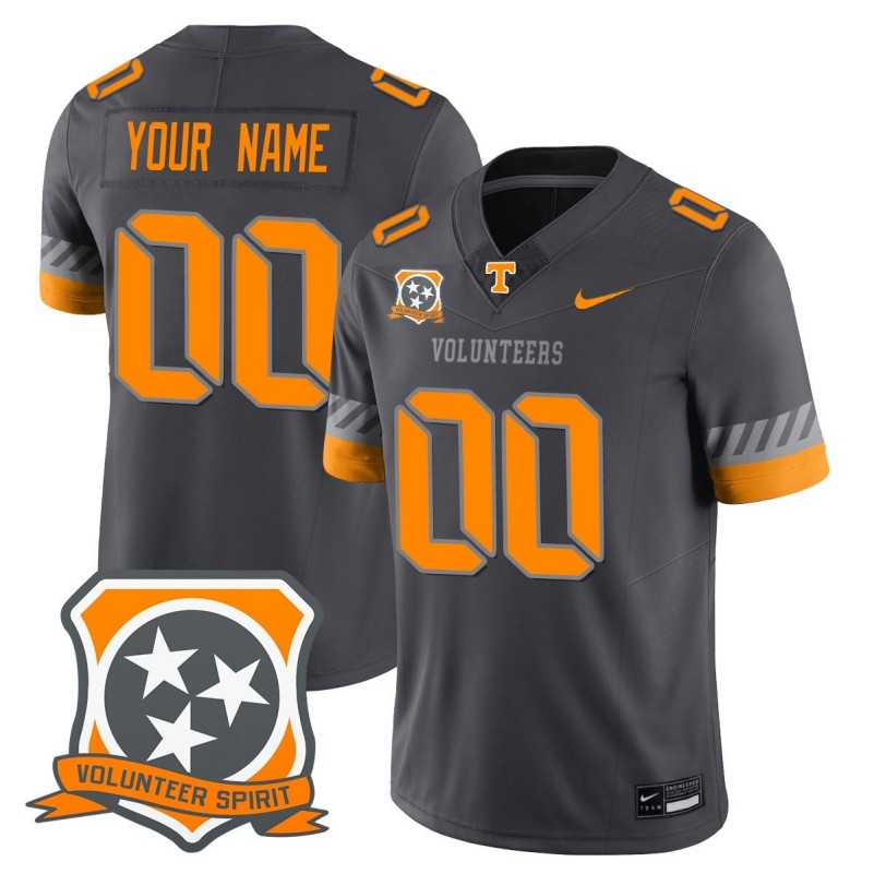 Tennessee Volunteers 2025 Spirit Limited Custom Stitched Football Jersey Smokey Grey