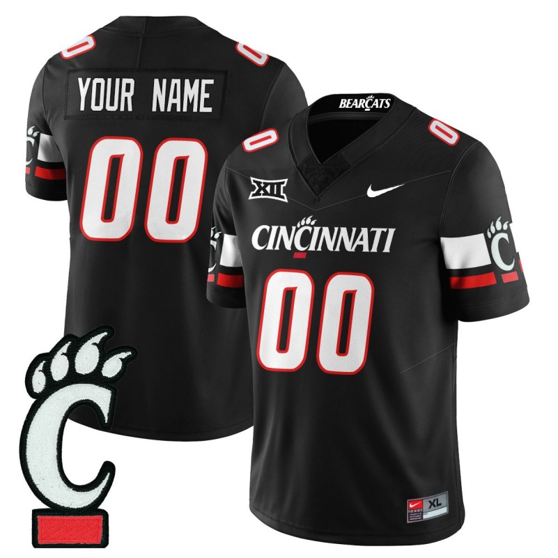 Cincinnati Bearcats Custom 2025 Uniform Stitched Football Jersey Black