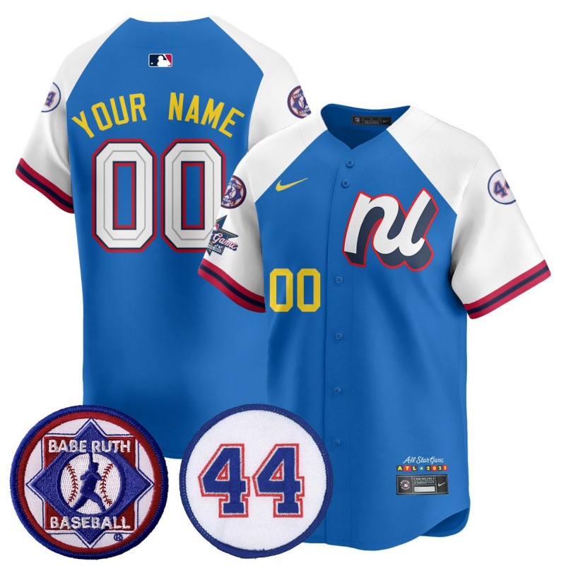 Custom National League 2025 MLB All-Star Limited Stitched Baseball Jersey V3 Blue White