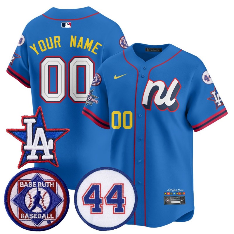 Custom National League 2025 MLB All-Star Limited Stitched Baseball Jersey V3 Blue LA