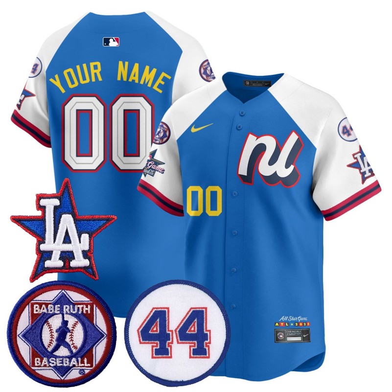 Custom National League 2025 MLB All-Star Limited Stitched Baseball Jersey V3 Blue White LA
