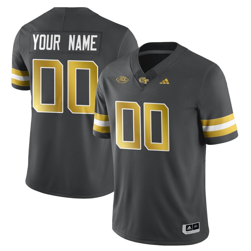 Georgia Tech Yellow Jackets Custom Dark Grey 2025 Limited Stitched Football Jersey